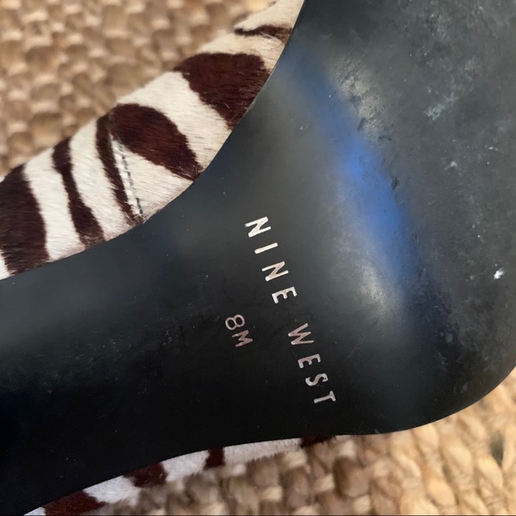 Nine West Zebra Pumps Square Toe block heel 90s - Picture 3 of 16